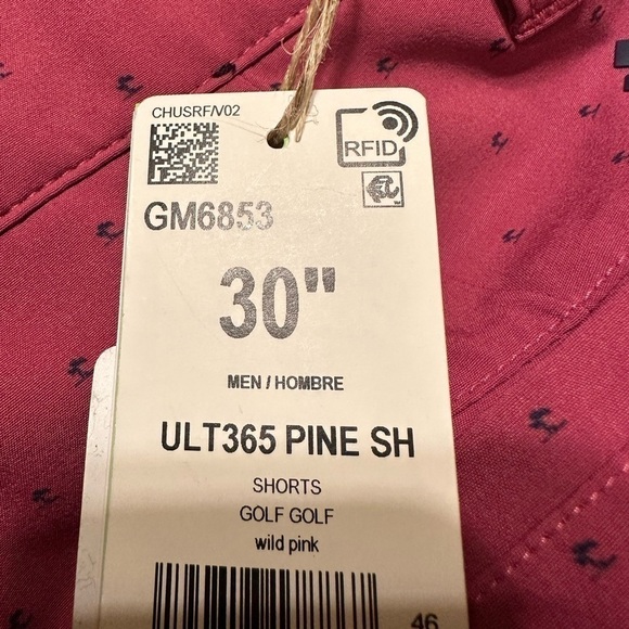 NEW Mens ADIDAS Ultimate365 Pine Print Shorts GM6583 Wild Pink Size 10” - Picture 2 of 7